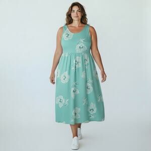 April Cornell Dress Modern Prairie Floral Romantic Sleeveless Cottage Size XXL